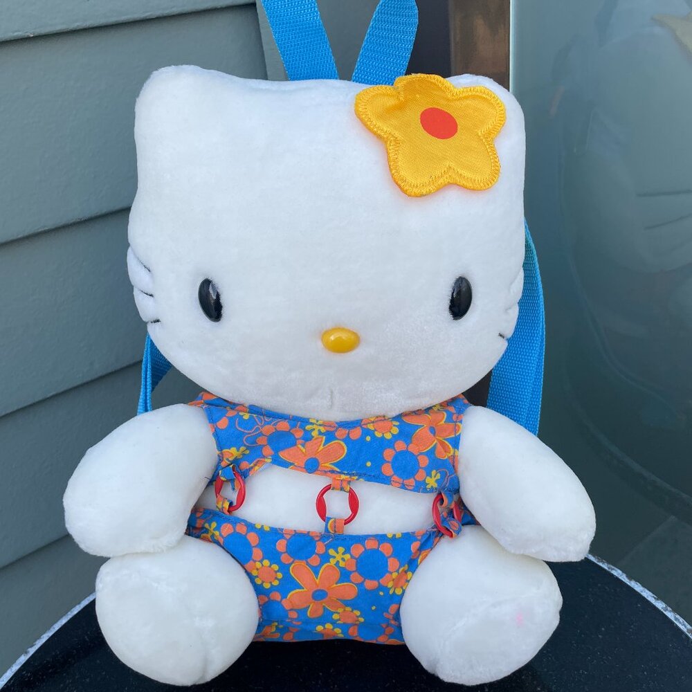 Hello Kitty Plush Backpack Vtg Sanrio 2000s Y2K Retro Mini Bag